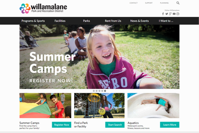 Screenshot of Willamalane Parks & Recreation District